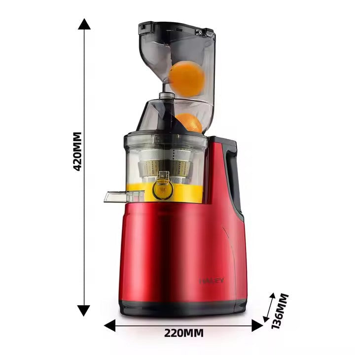 Storcător Electric Fructe și Legume HALEY 150W – Silențios, Eficiență Ridicată, 500ml, Funcții Avansate, Design Roșu/Negru